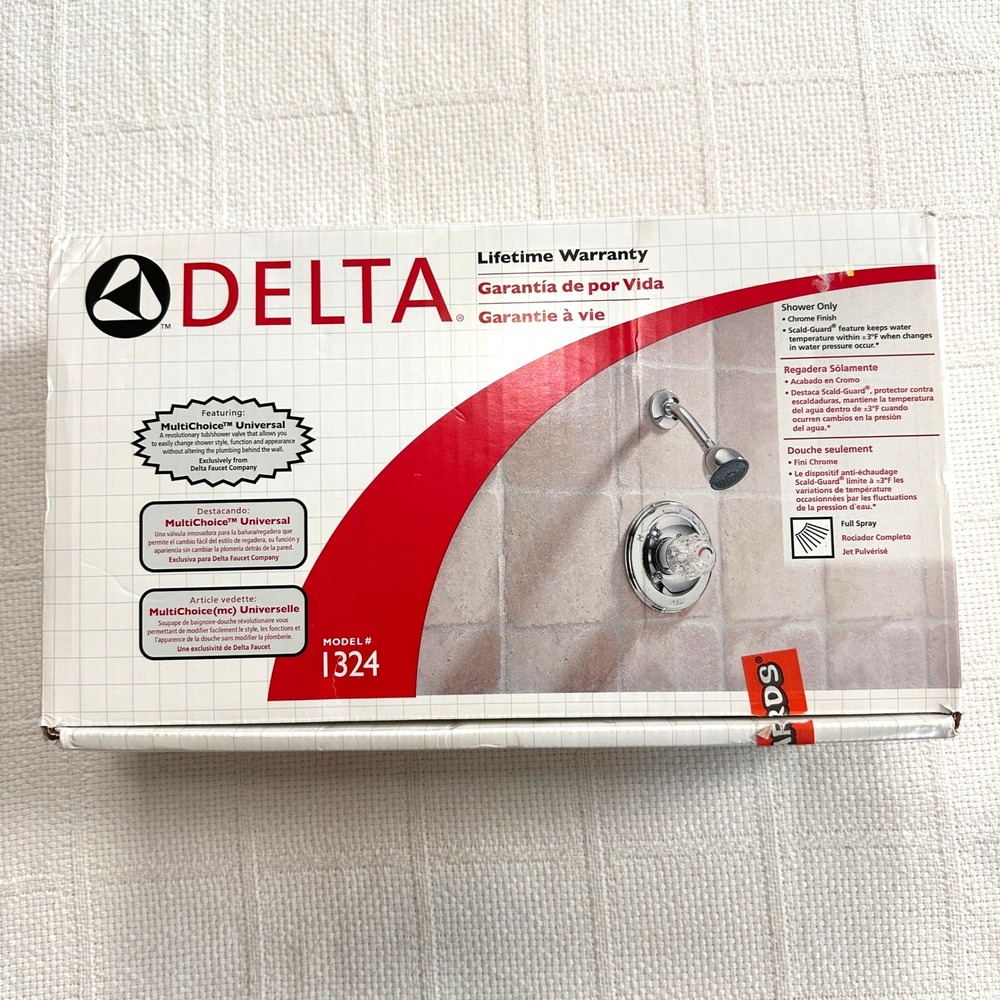 Delta 1324 MultiChoice Universal Rough-In Shower Faucet Trim Kit Chrome